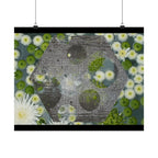 Daisy & Moss Floral Poster — Matte Horizontal Wall Art