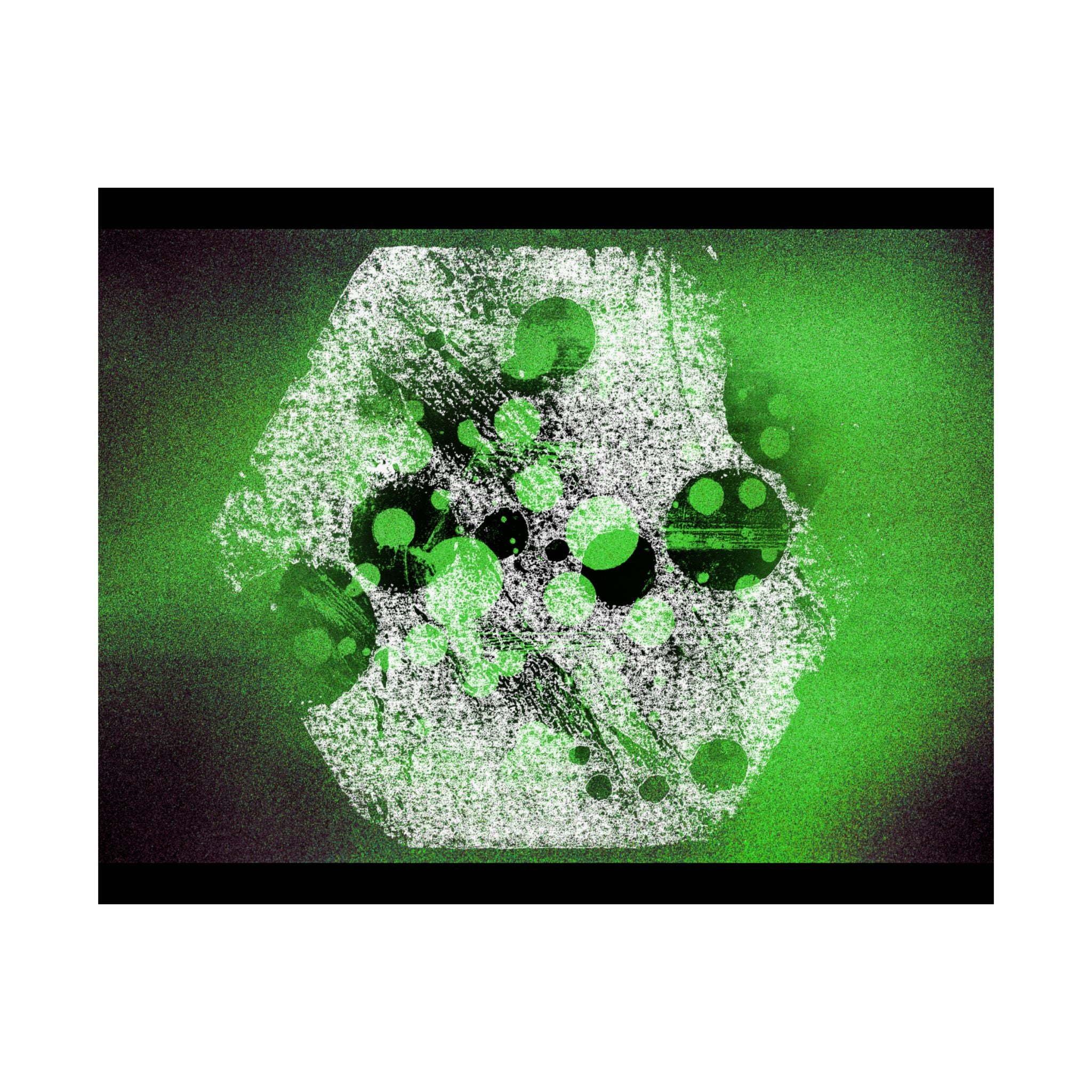 Abstract Neon Green Art Poster — Matte Horizontal Wall Print