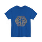 Hexagon Circles Graphic Tee — Digital Manual Print Art