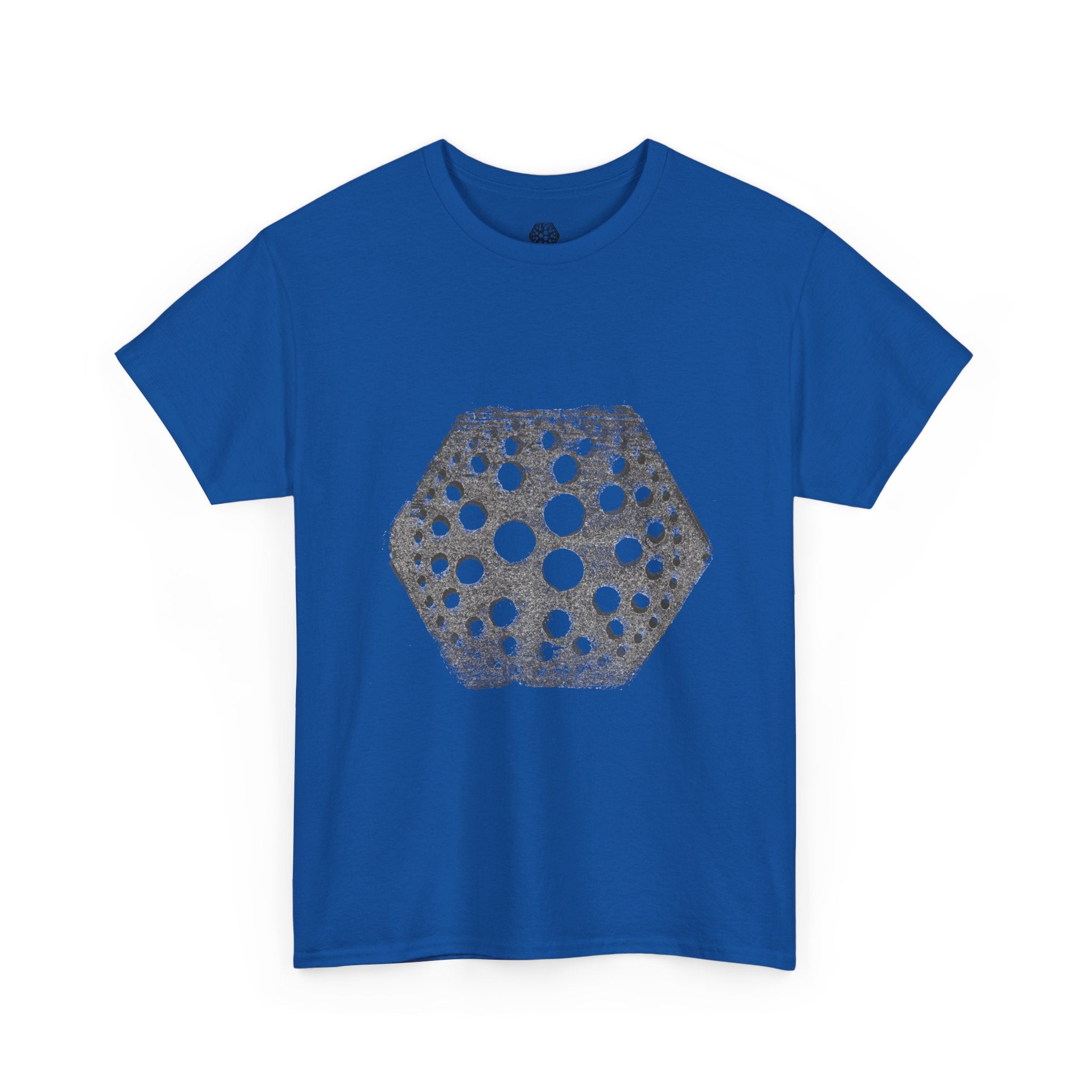 Hexagon Circles Graphic Tee — Digital Manual Print Art