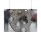 Abstracte industriële metalen textuur matte horizontale poster 