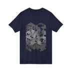 Hex Moon Graphic Tee Design Hex24 — Distressed Space Cheese Vintage Astronomy V-Neck T-Shirt