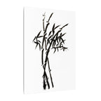 Zen bamboe inkt schilderij canvas print — Minimalistische zwart-witte muurdecoratie 