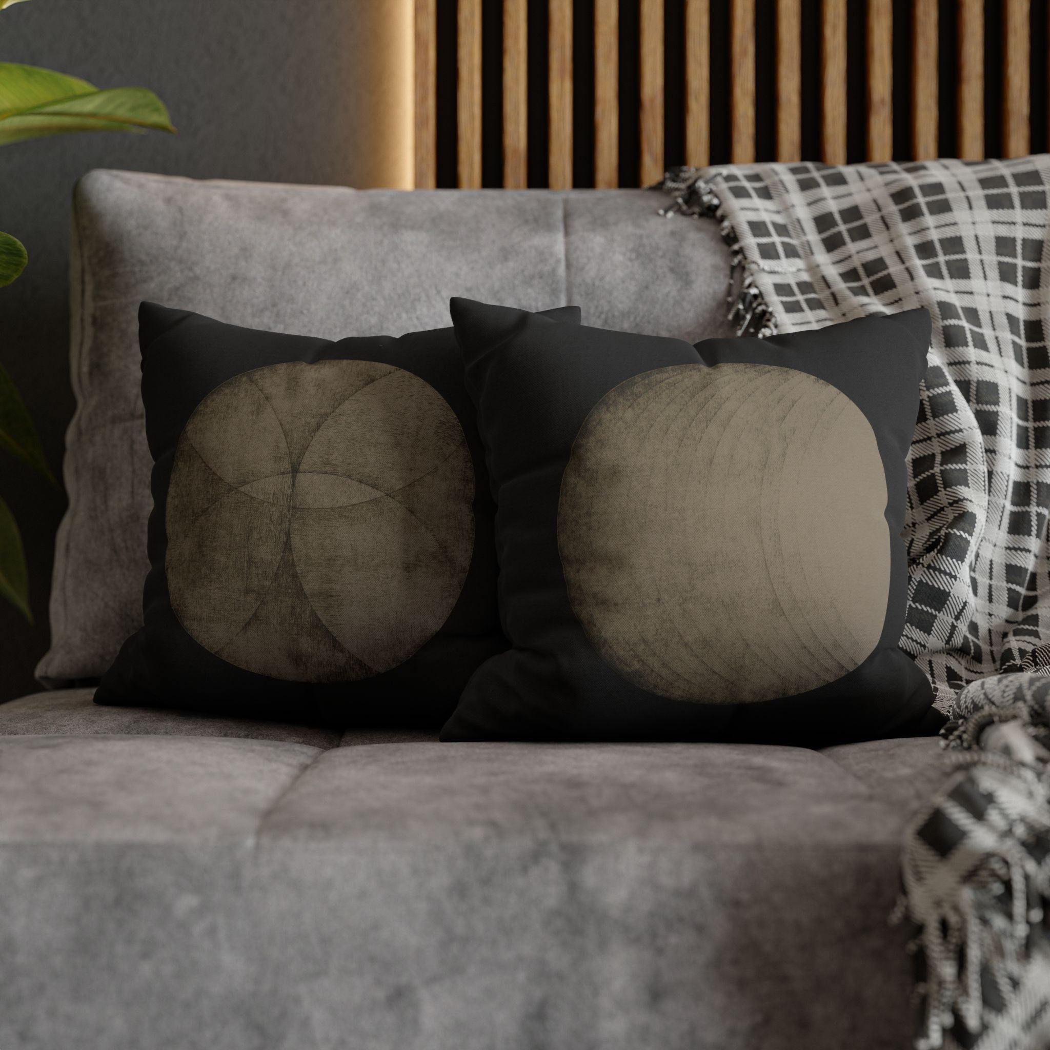 Vintage Moon Pillowcase — Minimalist Celestial Throw Pillow Cover