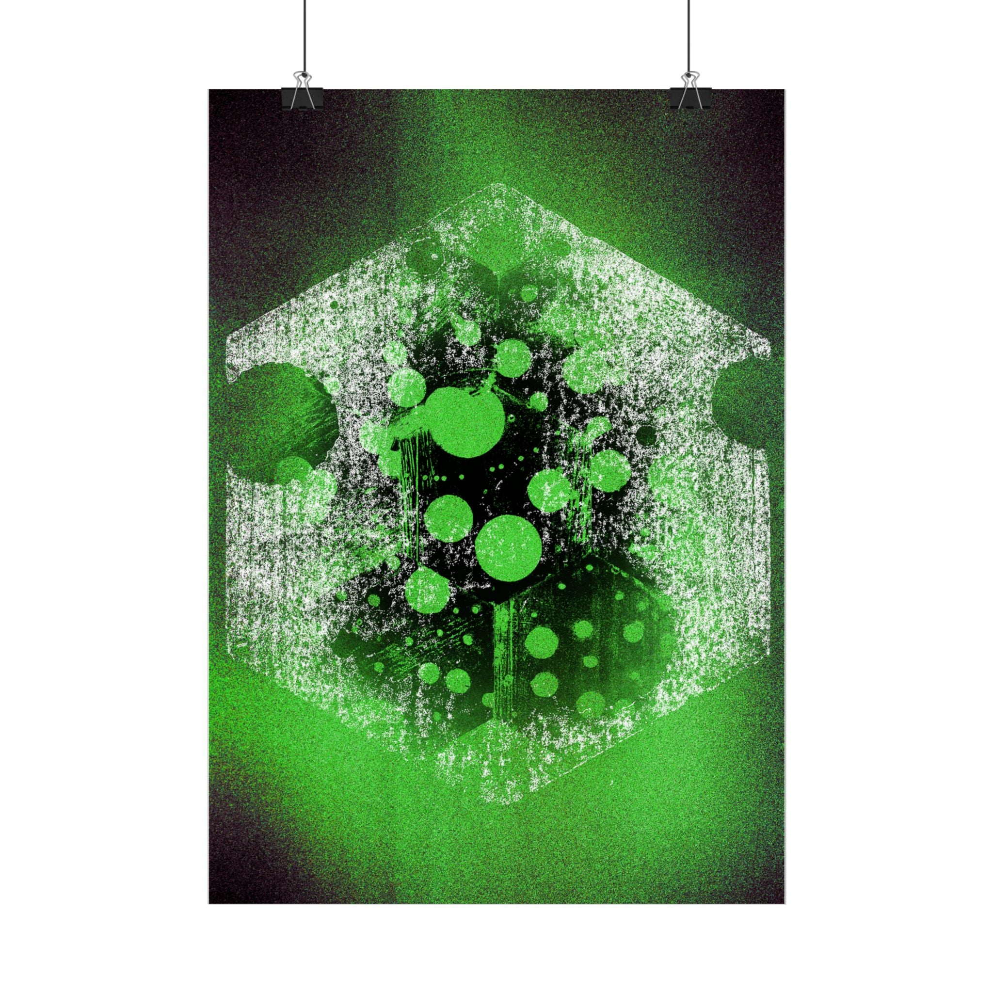 Abstract Green Hexagon Poster — Neon Geometric Art Print for Modern Home & Gaming Rooms