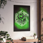 Abstract Green Hexagon Poster — Matte Vertical Wall Art