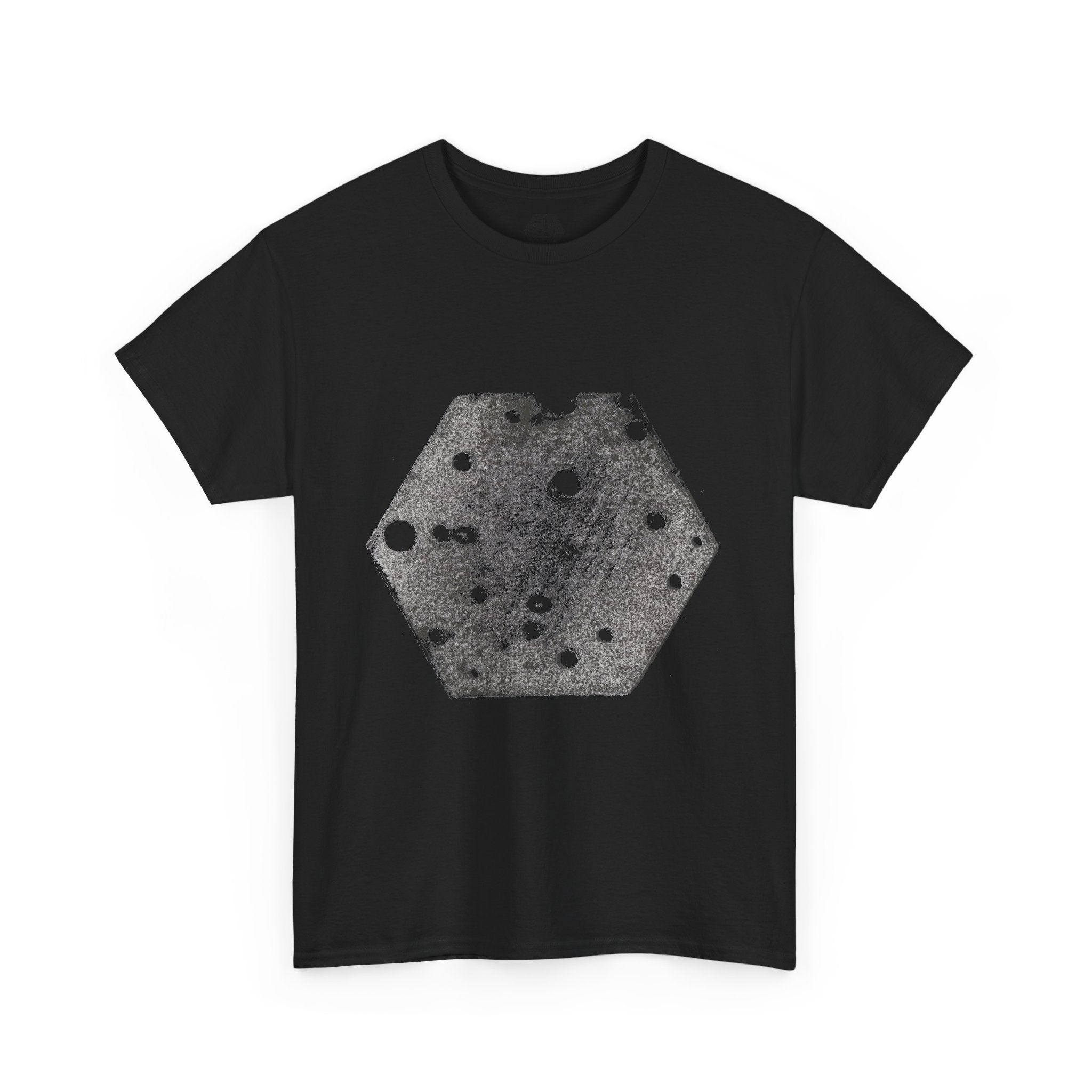 Hexagon Circles Graphic Tee — Digital Manual Print Art