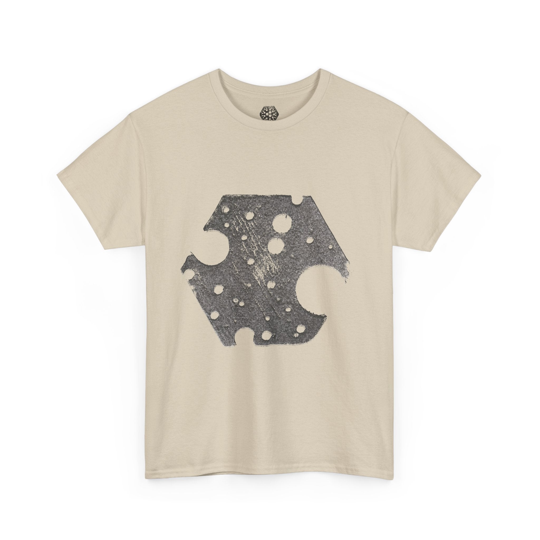 Hexagon Circles Graphic Tee — Digital Manual Print Art