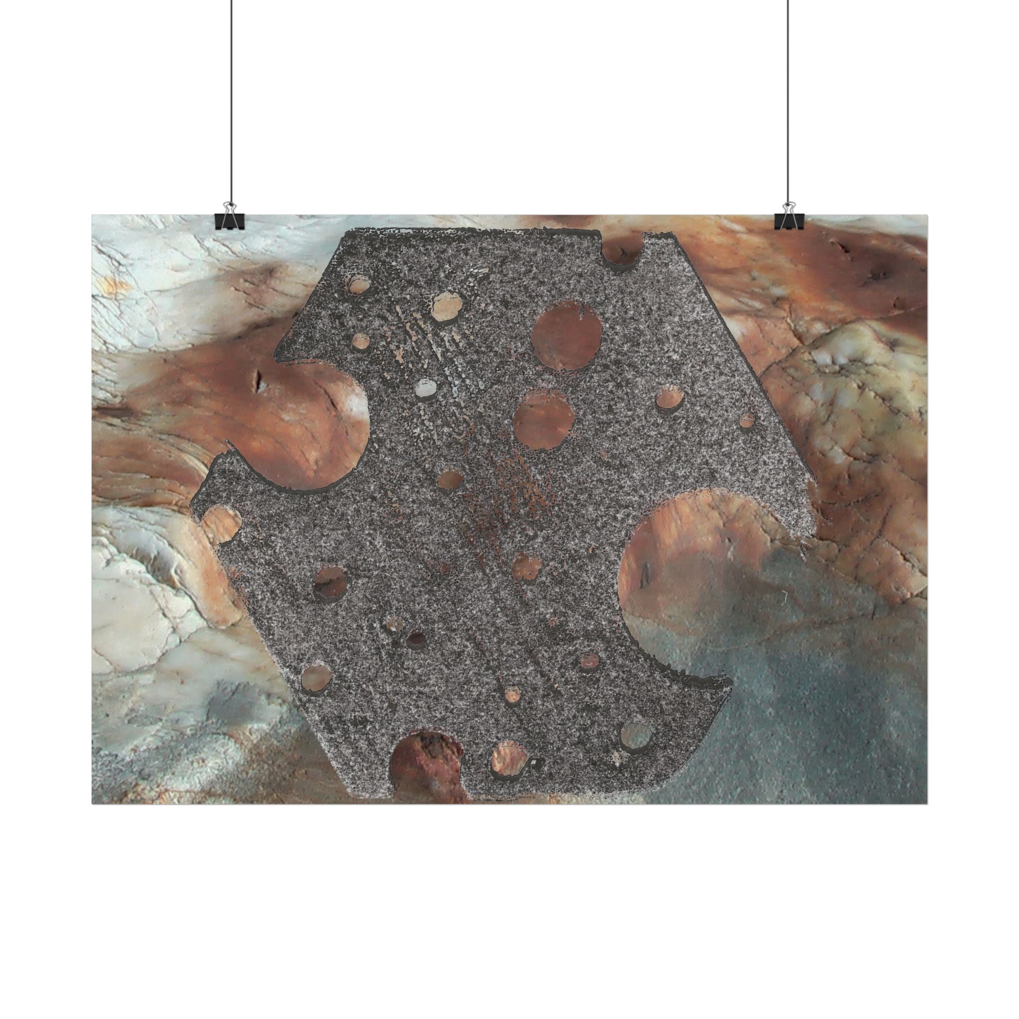 Abstracte poster met geologische textuur — Horizontale kunstprint 