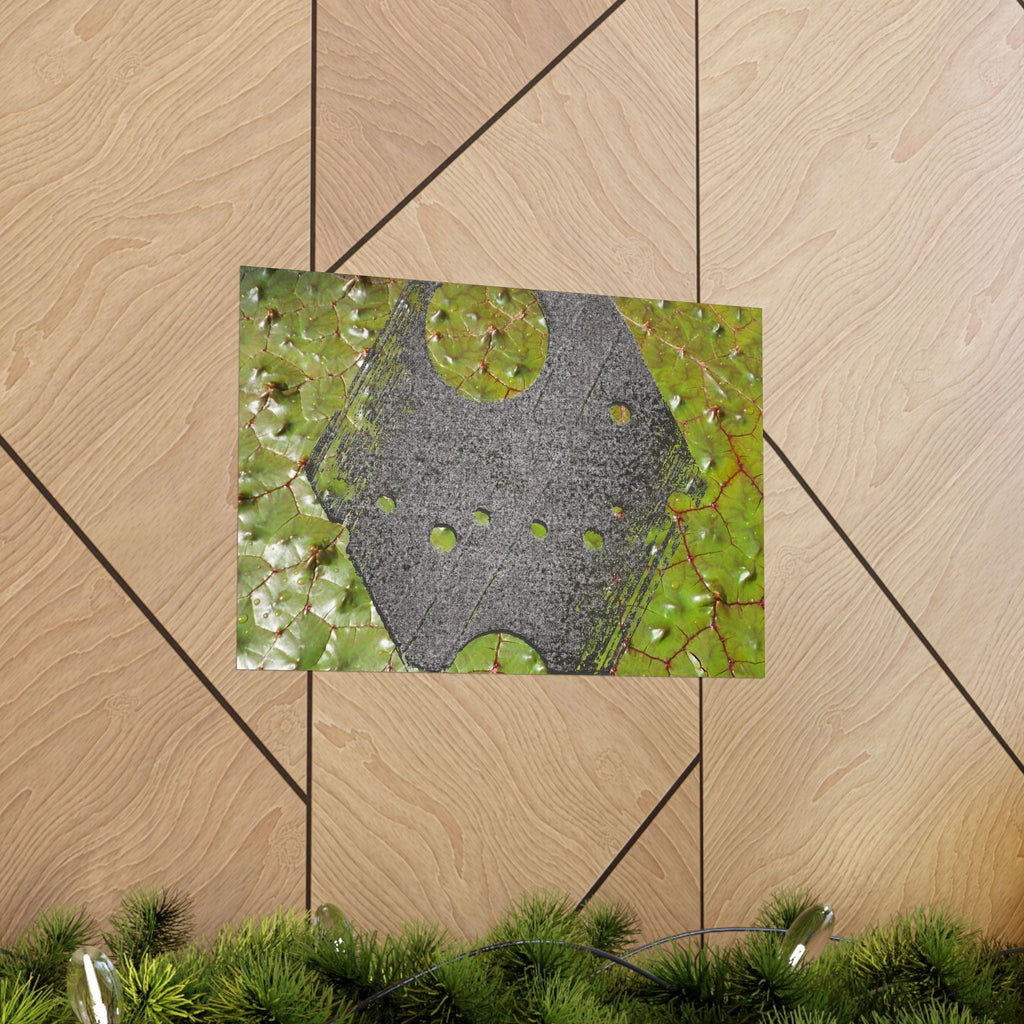 Abstracte geometrische bladstructuur matte poster | Horizontale wanddecoratie 