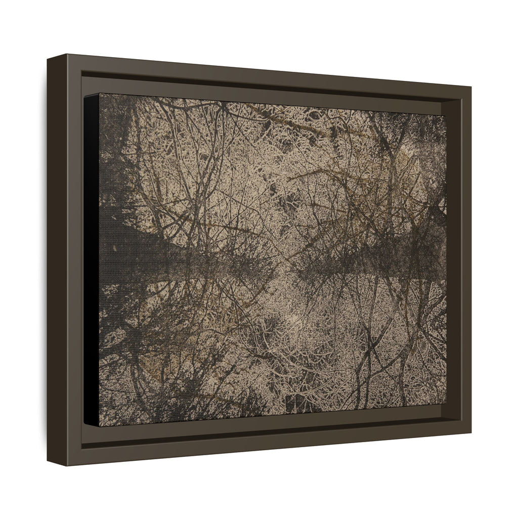 Framed Matte Canvas Art, no 12 — Twin Tree Wood-Carving Reproduction (Black & Sunbleached)