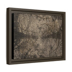 Framed Matte Canvas Art, no 12 — Twin Tree Wood-Carving Reproduction (Black & Sunbleached)
