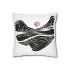 Abstract Zen Brushstroke Pillowcase — Minimalist Black & White Decorative Pillow