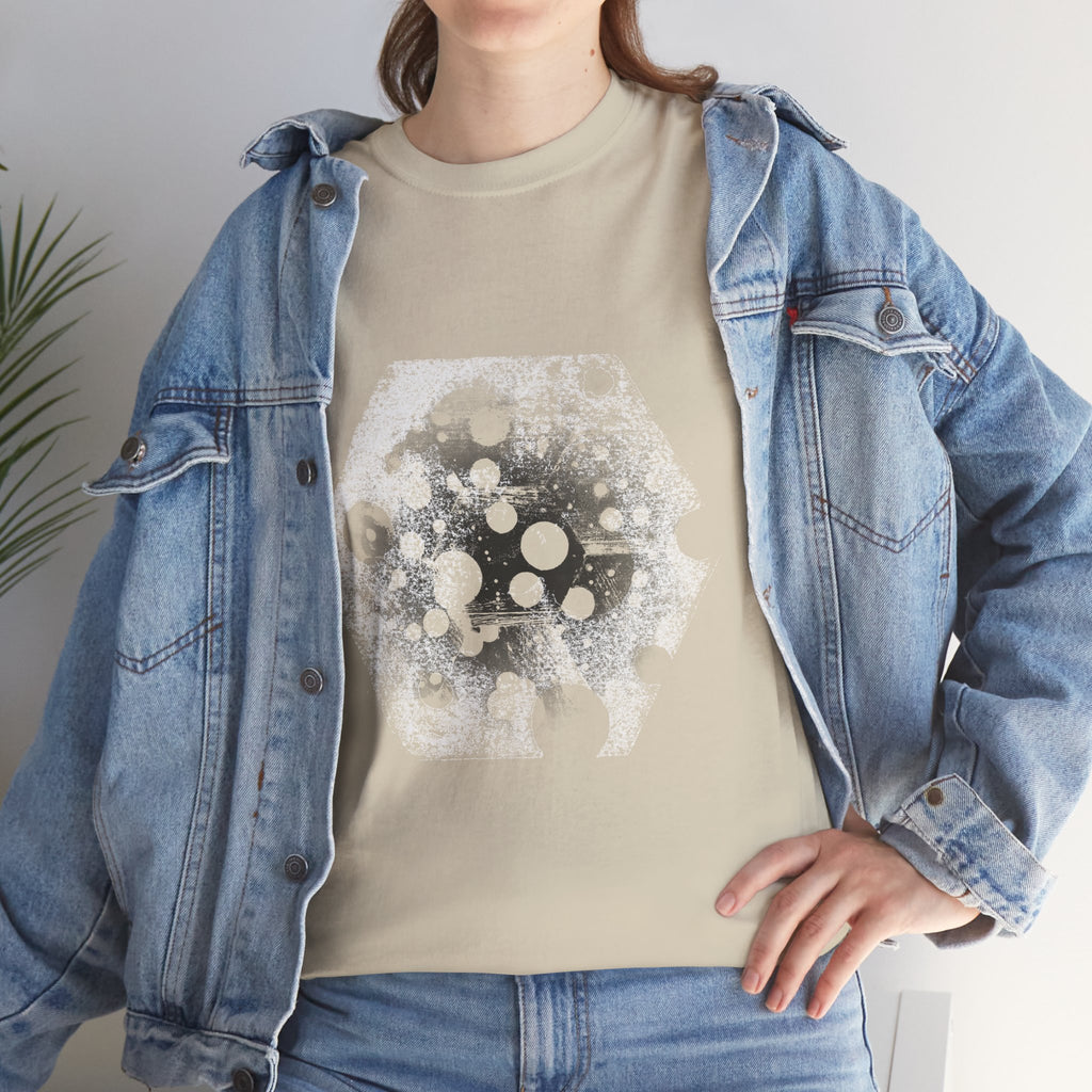 Hex Moon Graphic Tee — Distressed Space Cheese Vintage Astronomy T-Shirt