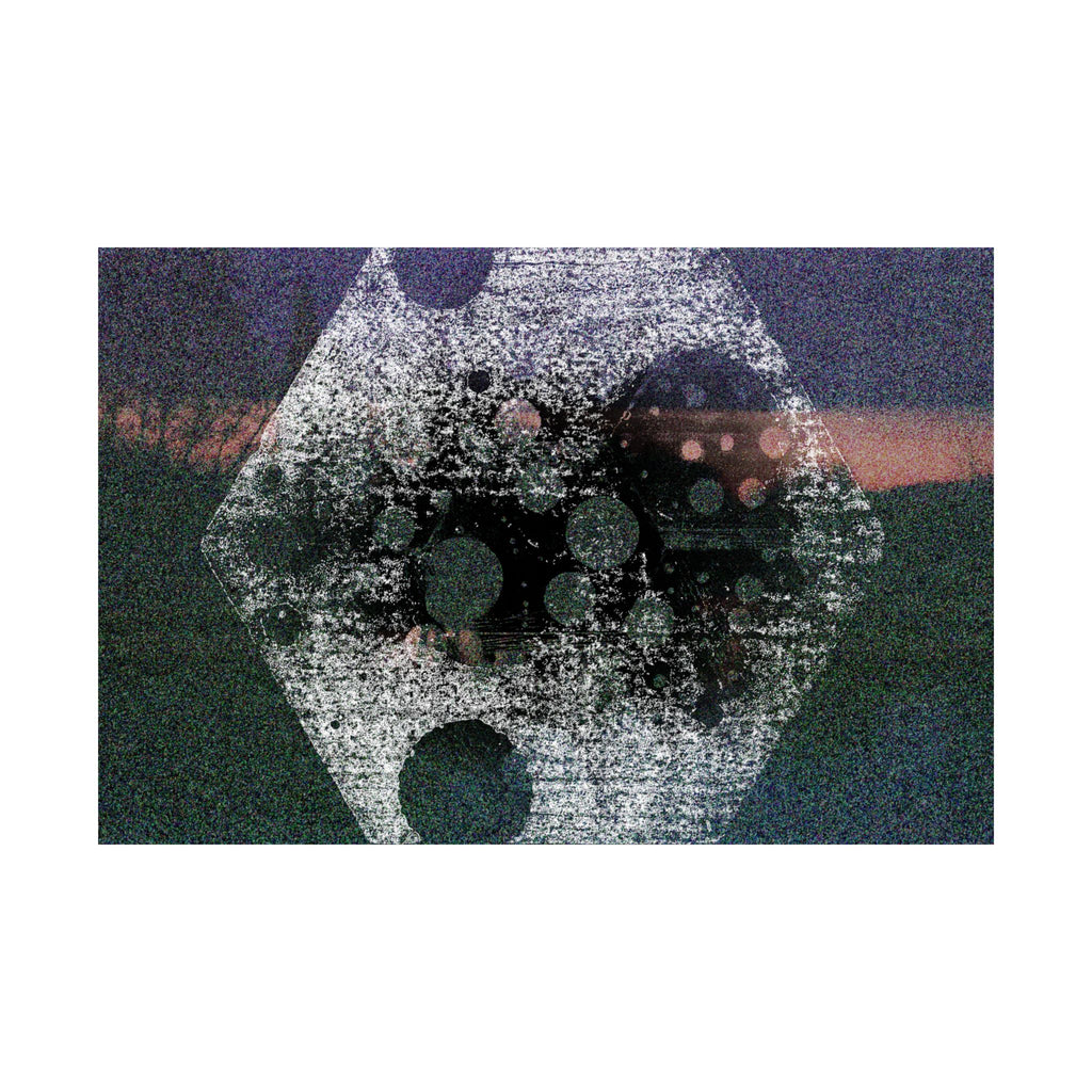 Abstract Hexagon Matte Poster — Grainy Nightscape Wall Art