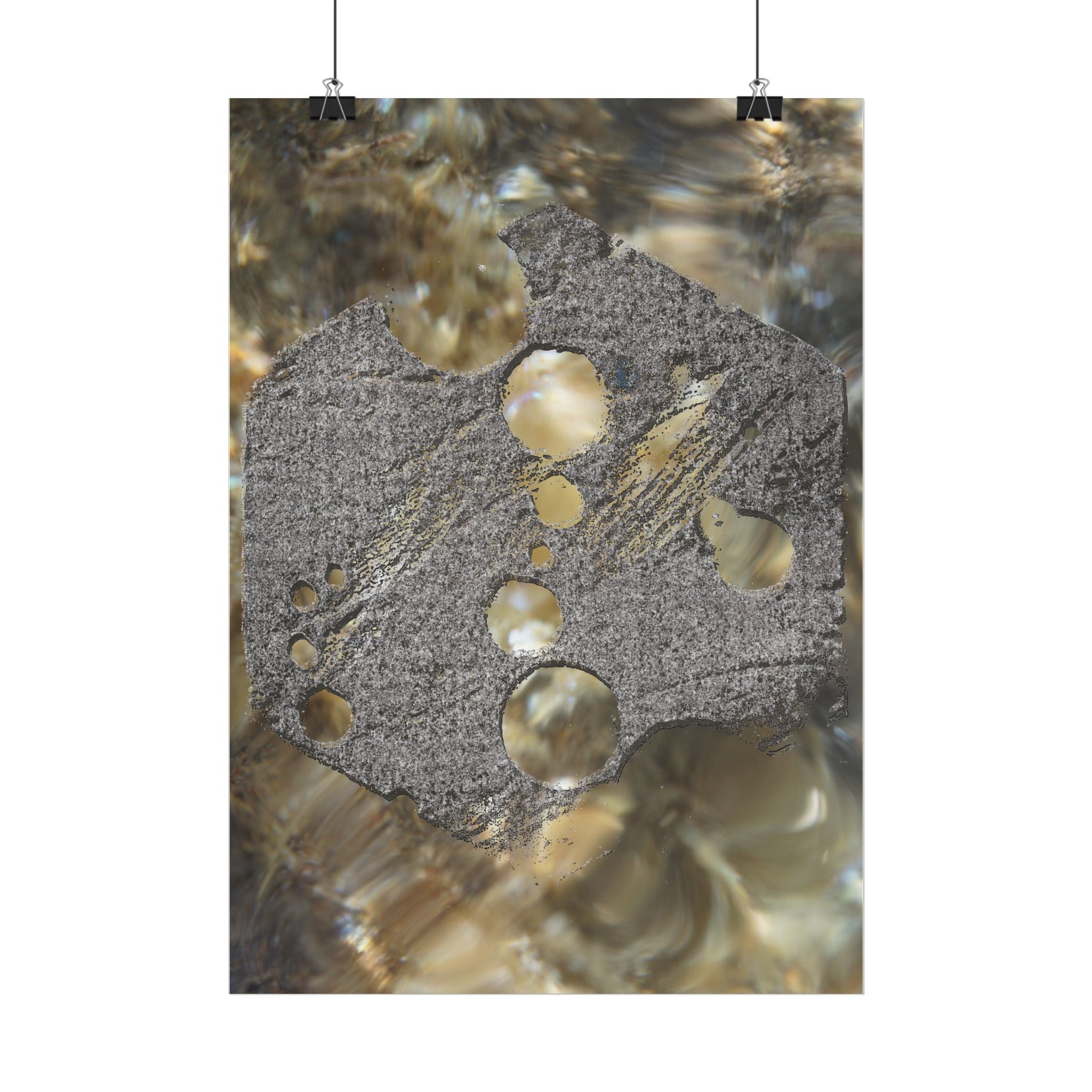 Abstract Wave Texture Poster — Organic Stone & Water Wall Art