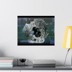 Abstract Blue Hexagon Matte Poster — Modern Geometric Wall Art