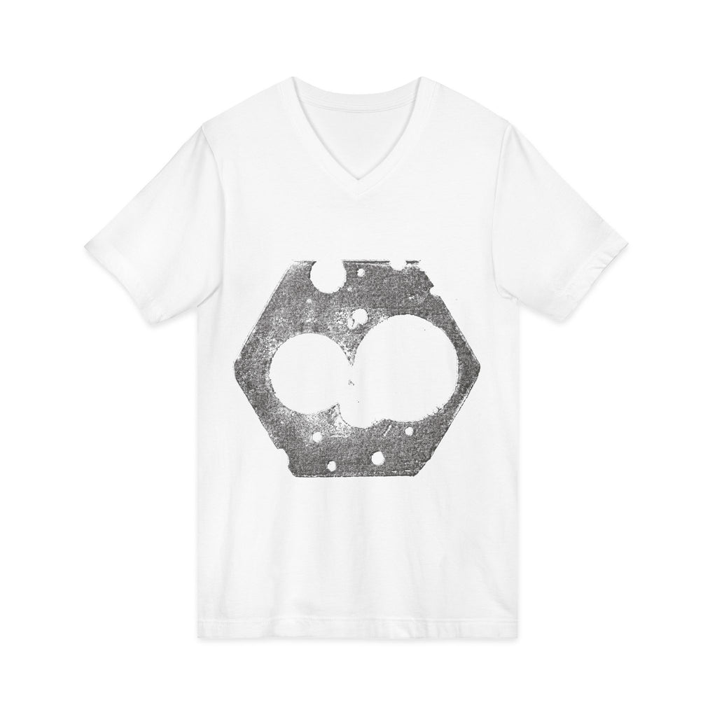 Hex Moon Graphic V-Neck Tee Design Hex04 — Distressed Space Cheese Vintage Astronomy V-Neck T-Shirt