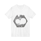 Hex Moon Graphic V-Neck Tee Design Hex04 — Distressed Space Cheese Vintage Astronomy V-Neck T-Shirt