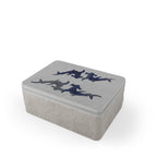 Paper Lunch Bag — Abstract Navy Shark Silhouette Design