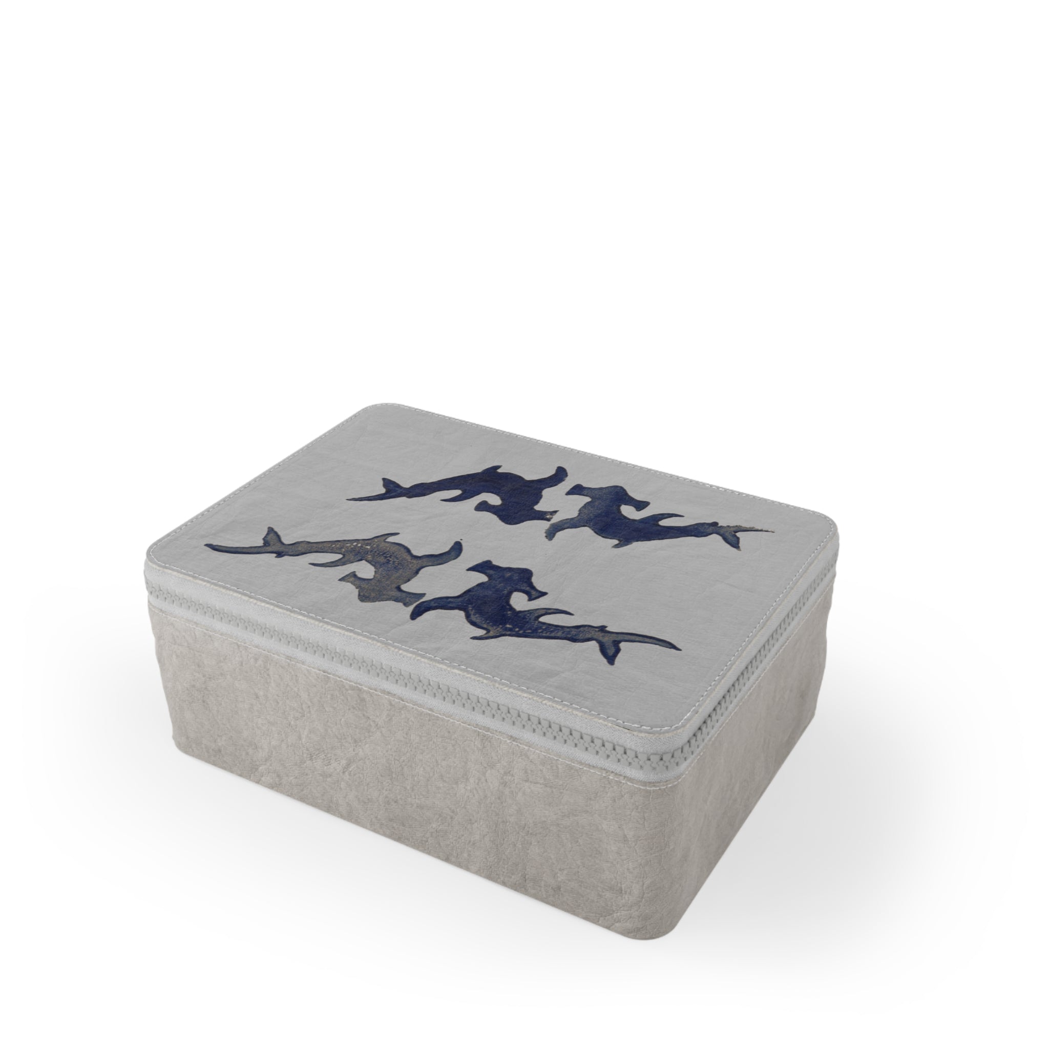 Paper Lunch Bag — Abstract Navy Shark Silhouette Design