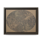Ingelijst canvas met matte afwerking, nr. 10 — Reproductie van een houtsnijwerk van Twin Tree (Collegiate Navy &amp; Gentle Brown) 