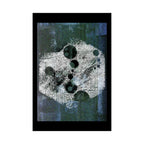 Abstract Moon Phase Matte Poster — Dark Blue Textured Wall Art