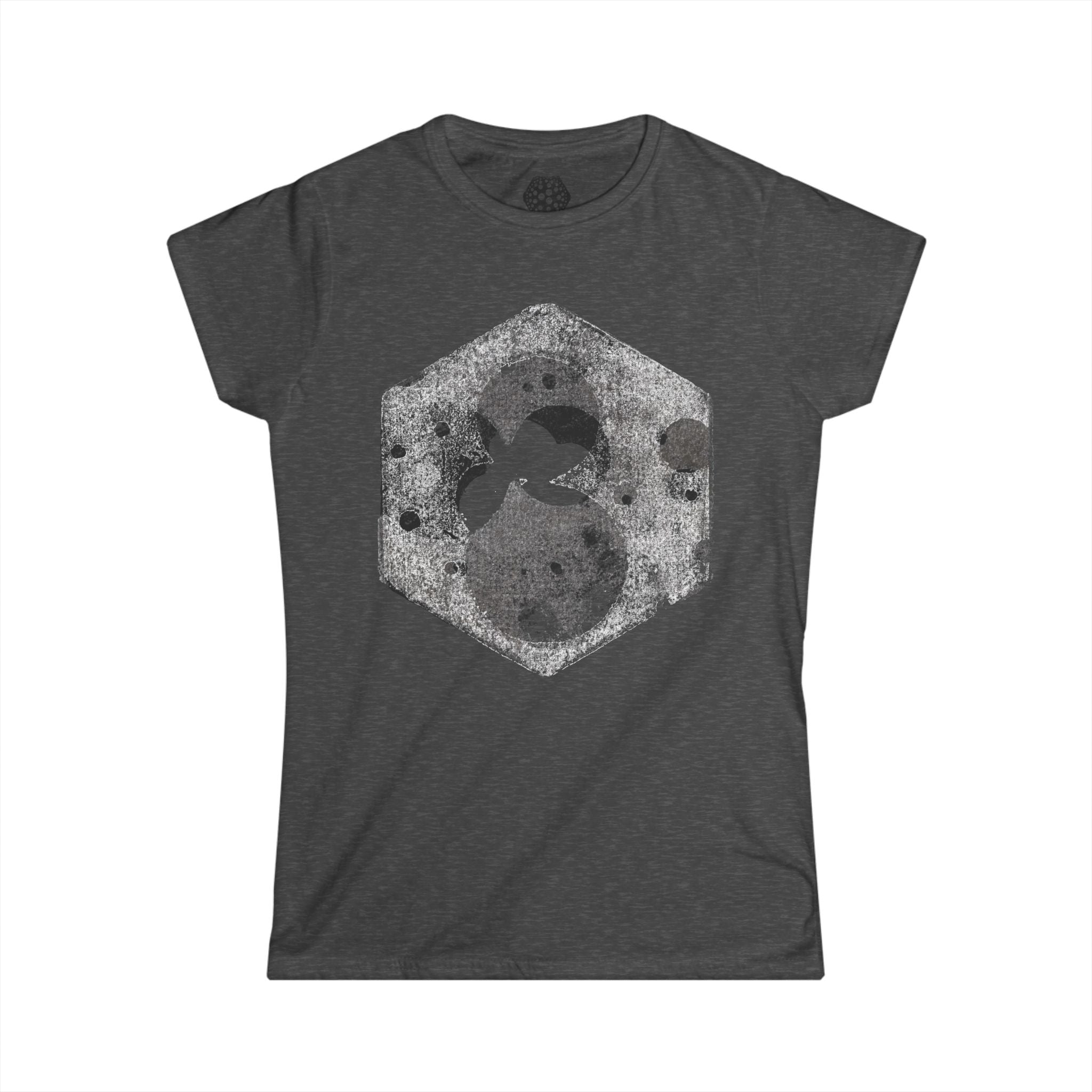 Damesshirt — Shirt met een verweerde zeshoekige wolkenprint 