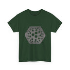 Hexagon Circles Graphic Tee — Digital Manual Print Art