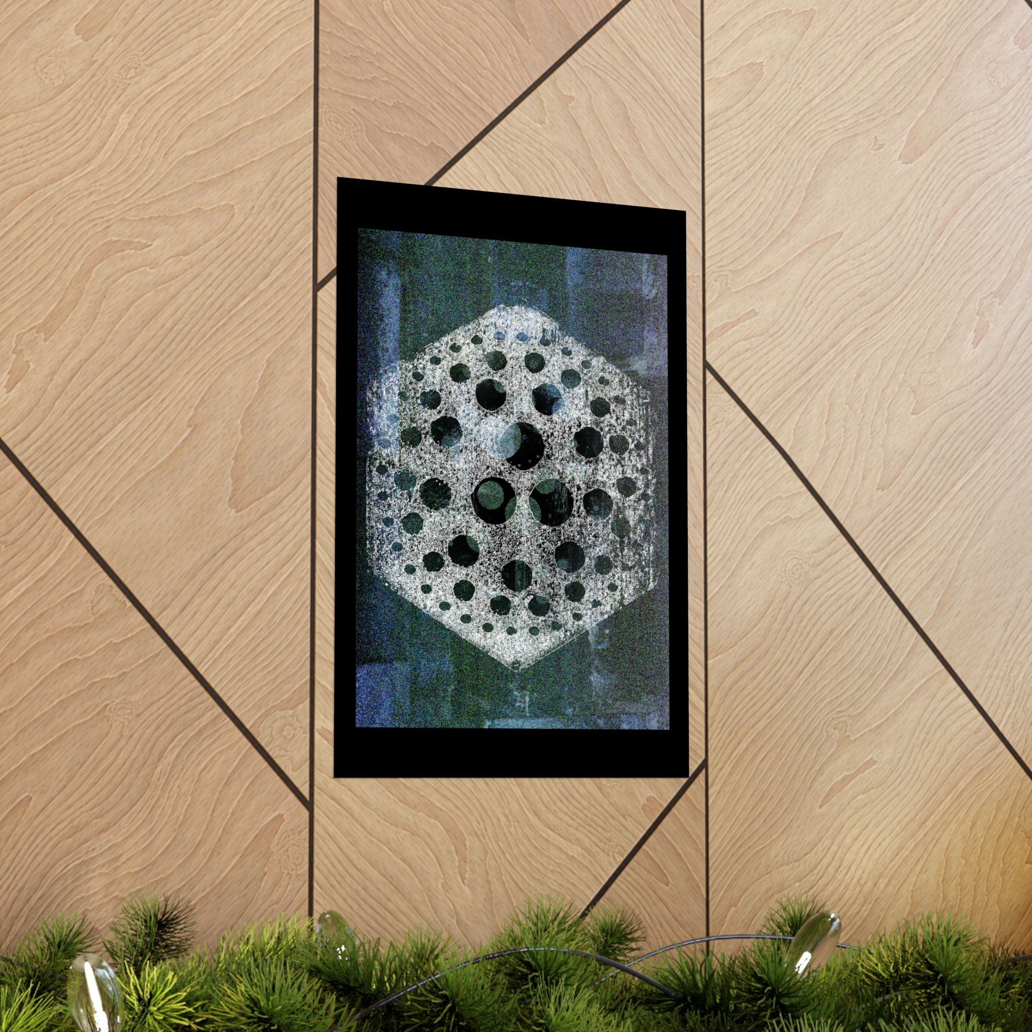 Matte Poster — Geometric Hex Moon Art Print