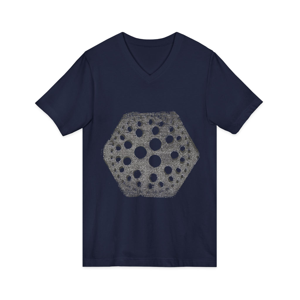 Hex Moon Graphic Tee Design Hex03 — Distressed Space Cheese Vintage Astronomy V-Neck T-Shirt