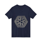 Hex Moon Graphic Tee Design Hex03 — Distressed Space Cheese Vintage Astronomy V-Neck T-Shirt