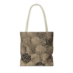 Vintage Hexagon Pattern Tote Bag – Sepia Geometric All-Over Print