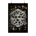 Geometric Hexagon Bubble Art Matte Poster — Abstract Floral Light Vibes