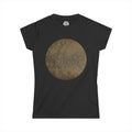 Vintage Moon Circle Women's Tee — Rustic Lunar Graphic Shirt