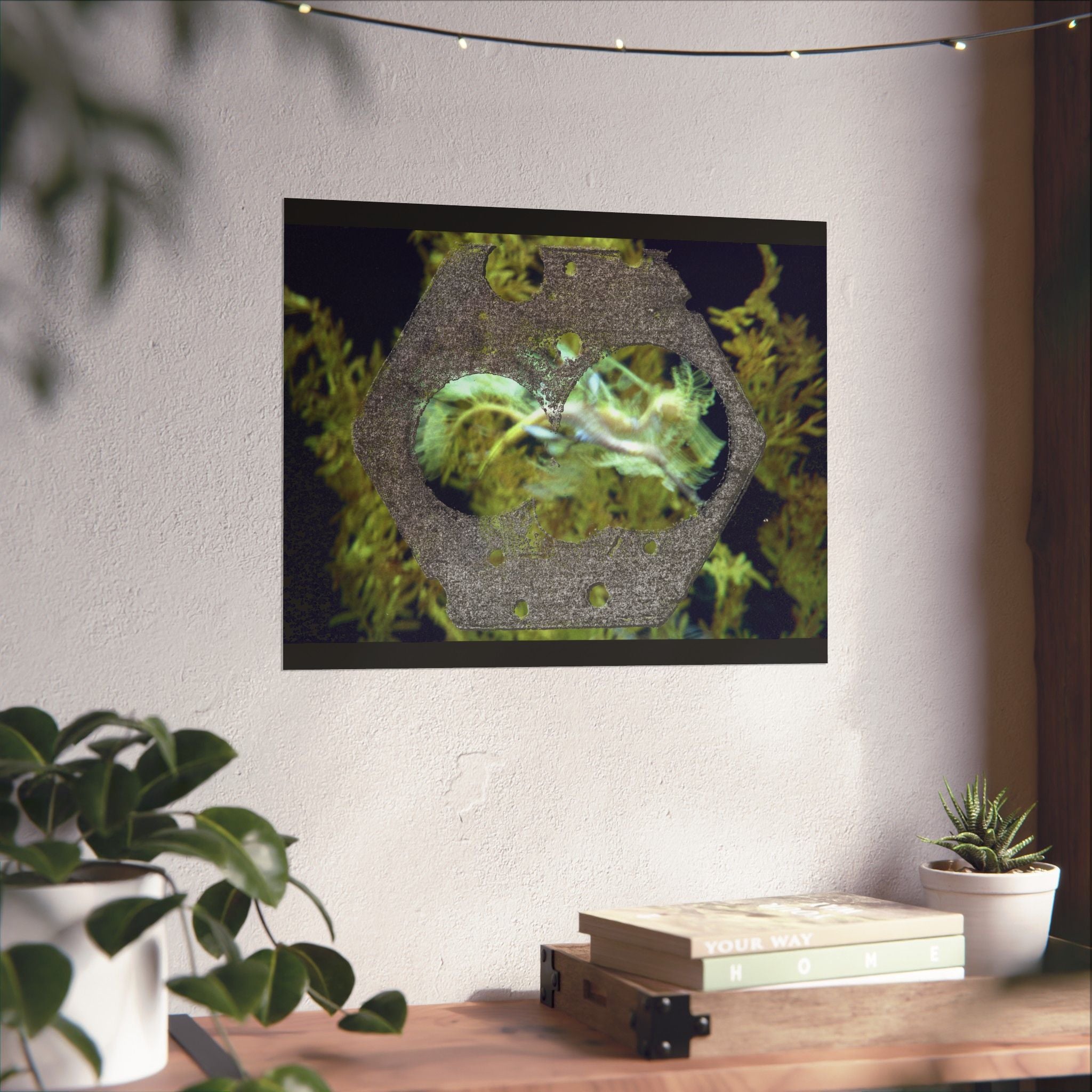 Abstracte poster met organische textuur en matte afwerking | Horizontale wanddecoratie, geïnspireerd op de natuur 