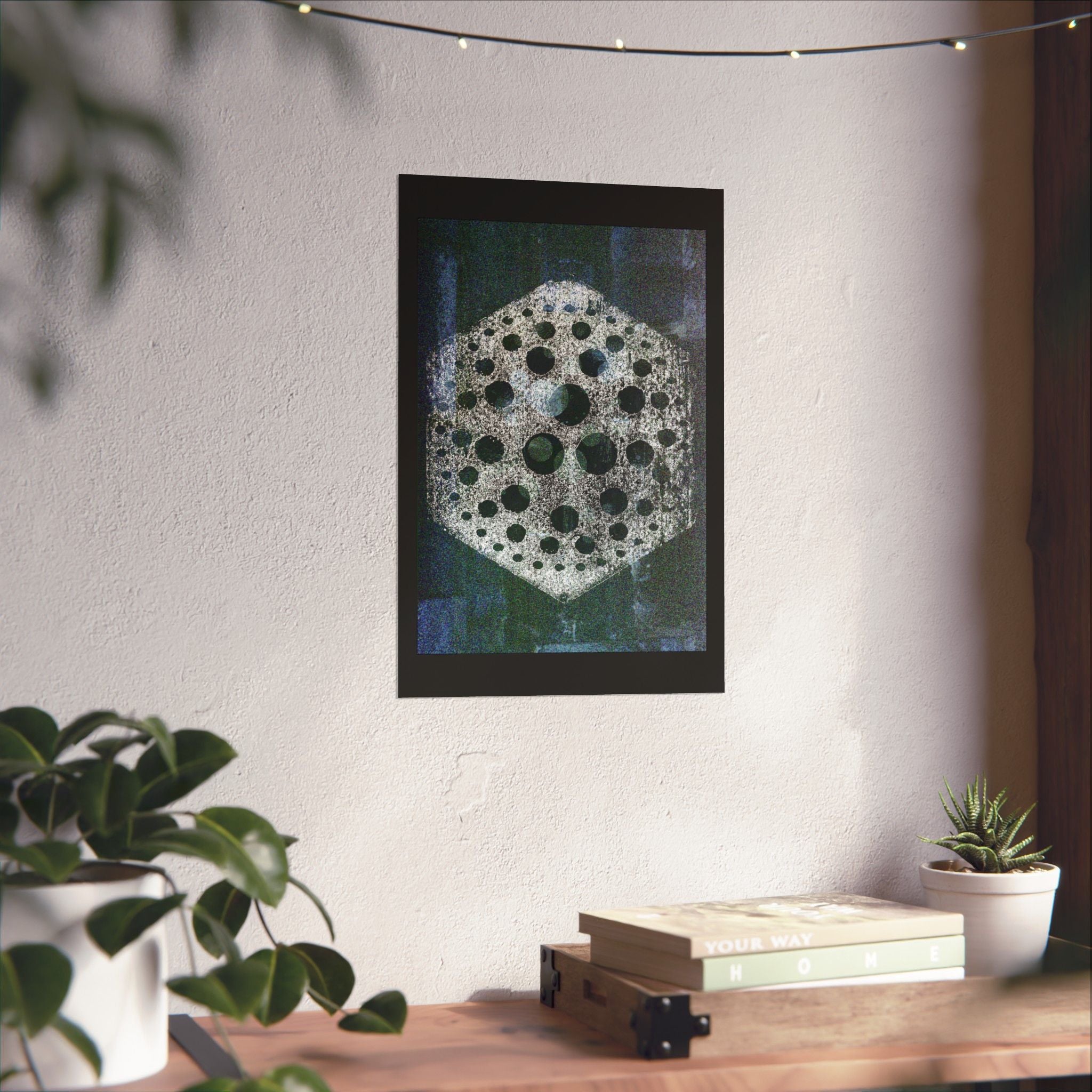 Matte Poster — Geometric Hex Moon Art Print