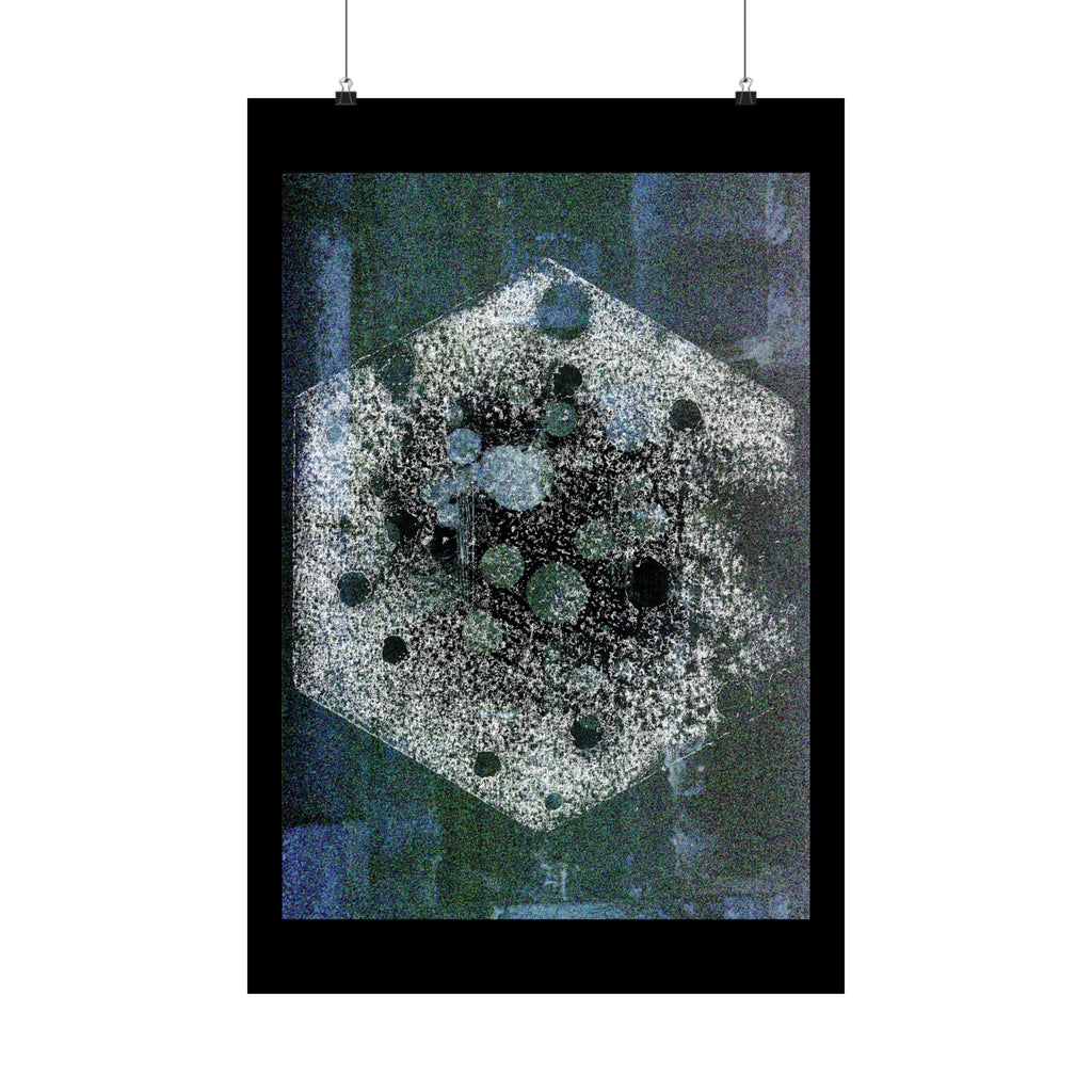 Abstract Cosmic Hex Poster — Matte Vertical Wall Art