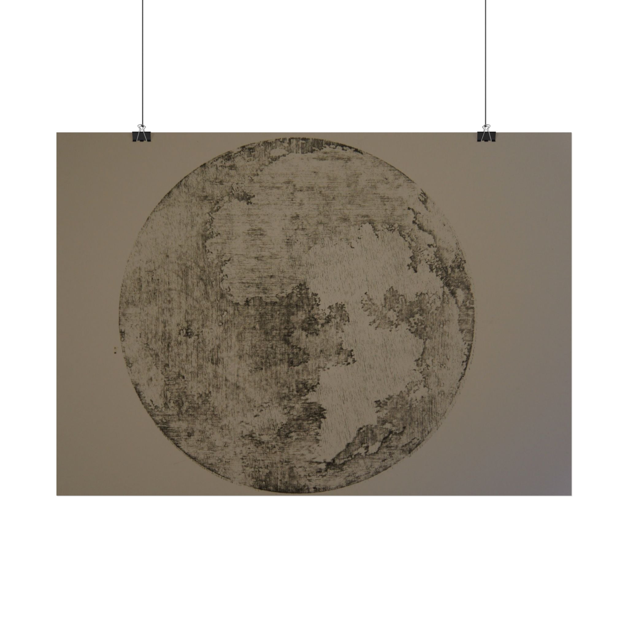 Vintage maankaartposter — Muurdecoratie met verweerde maanprint 