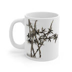Ceramic Mug — Minimal Black Ink Bamboo Design