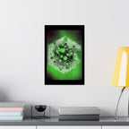 Abstract Green Hexagon Poster — Matte Vertical Wall Art