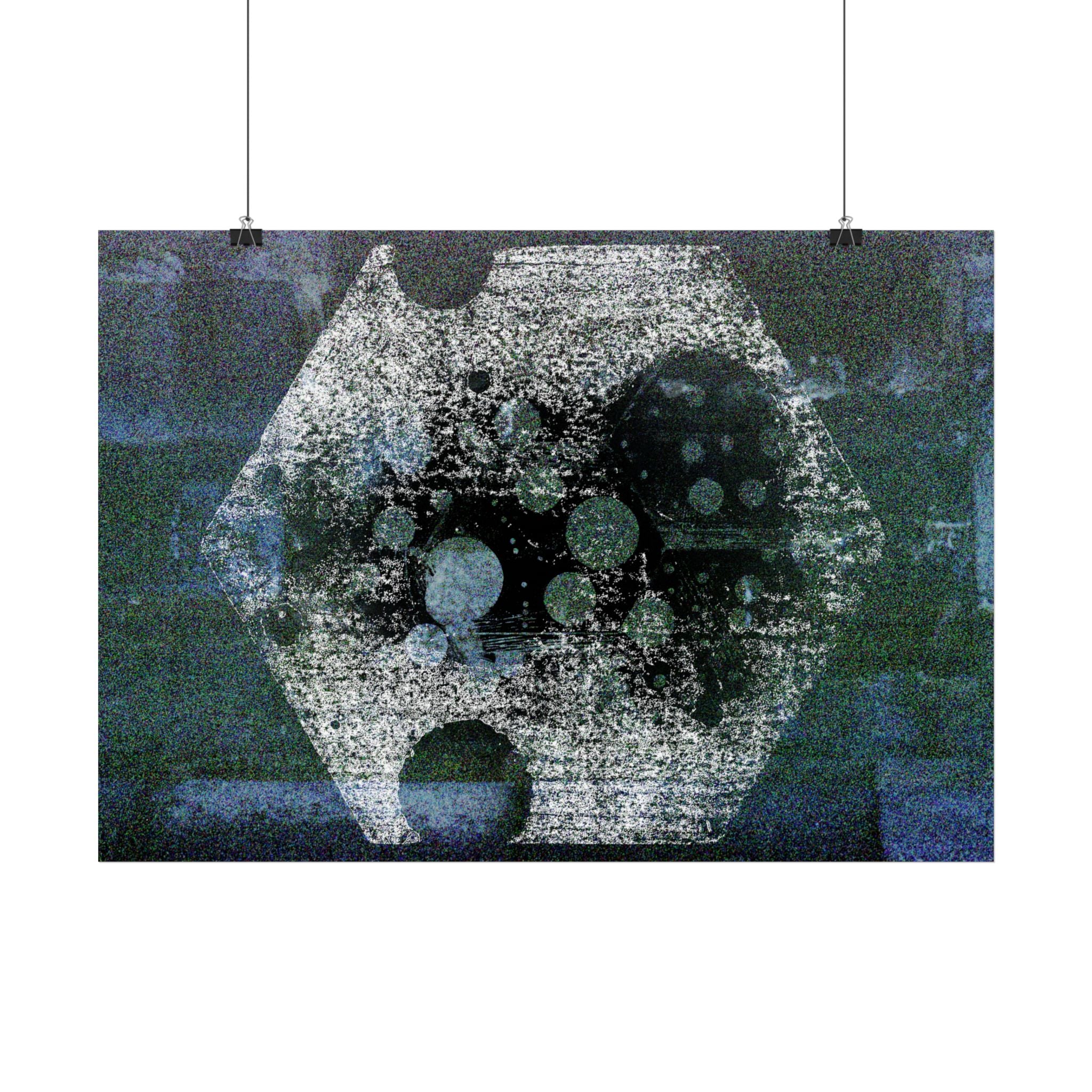 Abstracte geometrische poster — Zeshoeken en cirkels (horizontaal) 