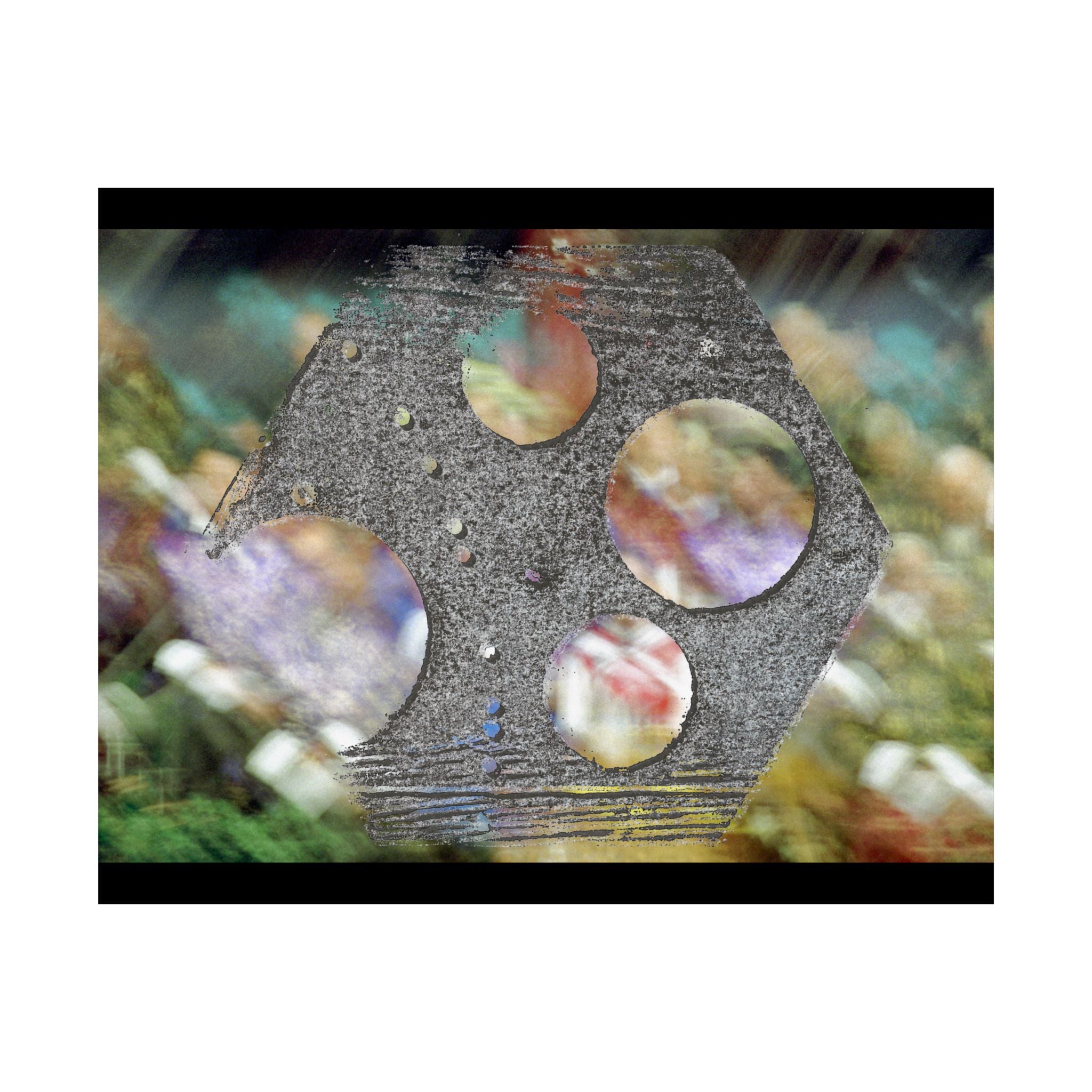 Abstract Geometric Hole Pattern Matte Horizontal Poster | Modern Texture Wall Art
