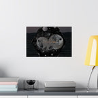 Matte Horizontal Poster — Abstract Cosmic Hexagon Nightscape
