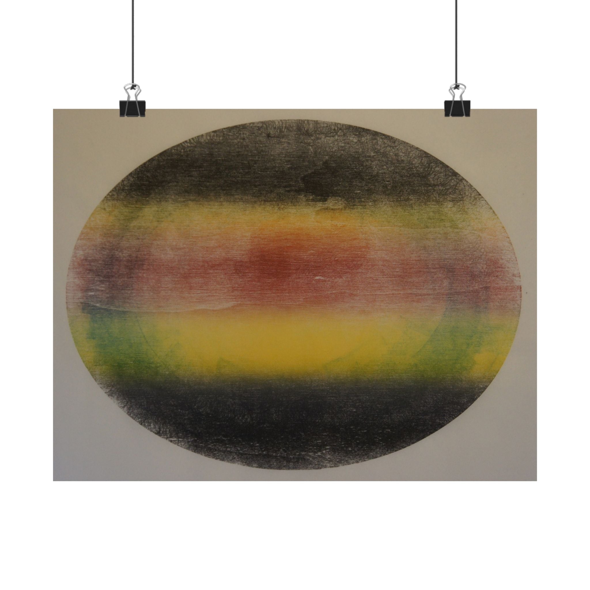 Abstracte regenboogbol, matte poster — Minimalistische horizontale wanddecoratie 