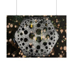 Hexagonal Crystal Bokeh Poster — Abstract Celestial Wall Art