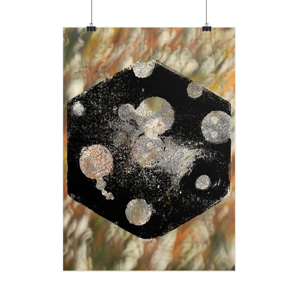 Abstracte verticale poster — Abstracte kosmische zeshoek kunstprint 