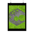 Hexagon Leaf Texture Matte Poster | Green Botanical Wall Art