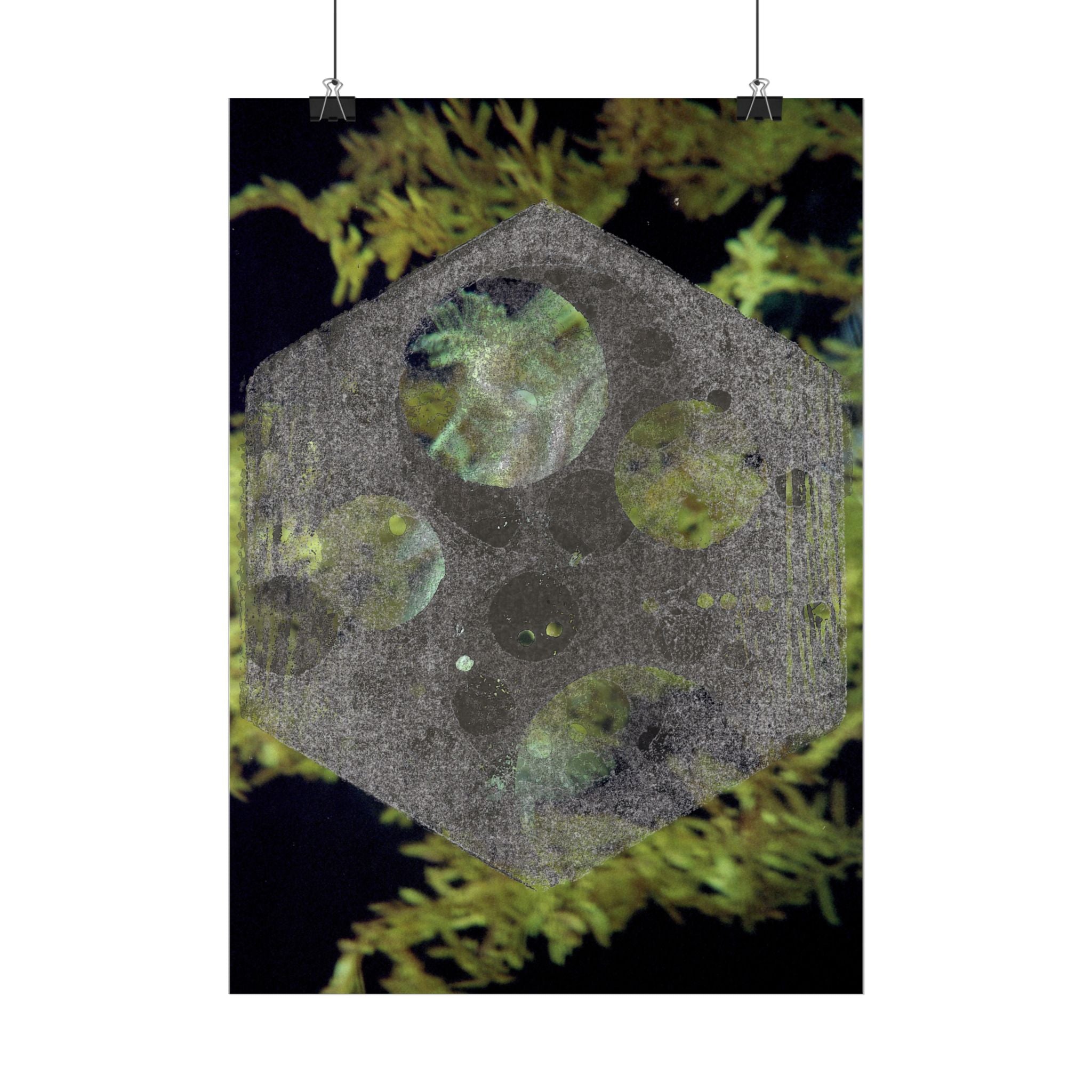 Abstract Hexagon Galaxy Poster — Vertical Art Print