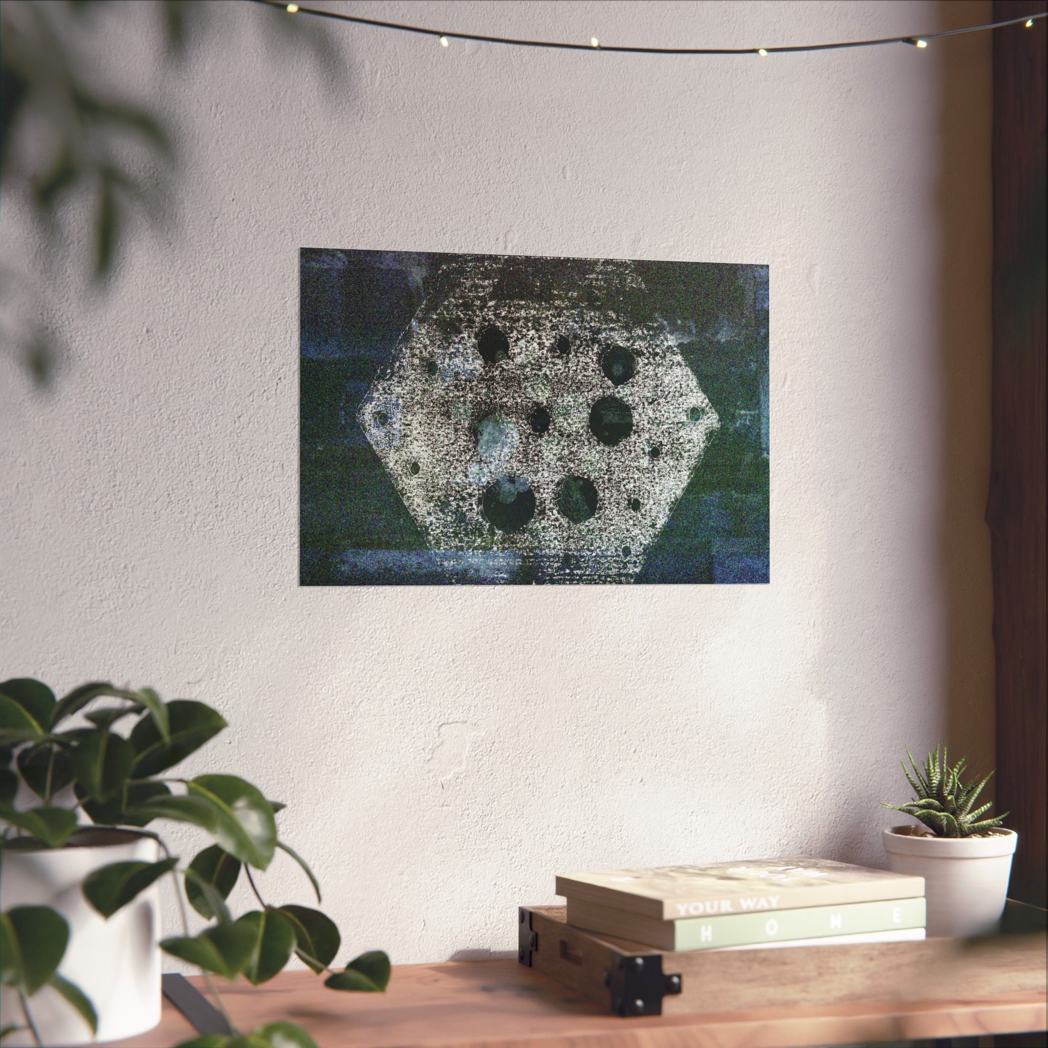 Abstracte maanzeshoek poster — Matte horizontale wanddecoratie 